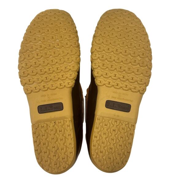 LL Bean USA Rubber Moccasin Bean Boots US 9N Leather Rubber Gum Sole 175061 - Picture 6 of 11